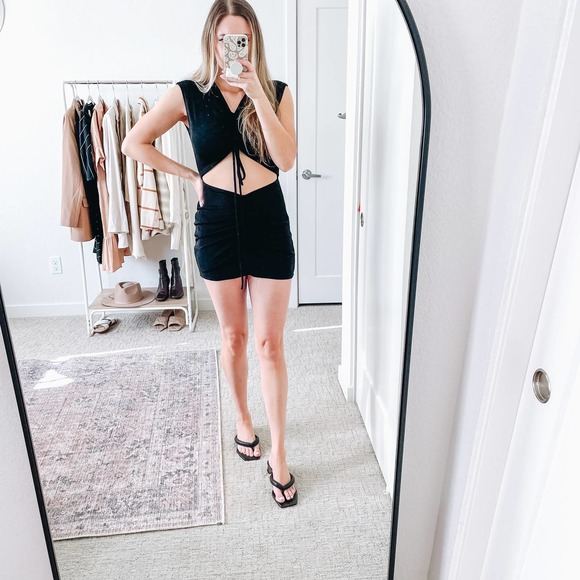 WITH JEAN Roxy Black Cut Out Mini Dress - Picture 14 of 14